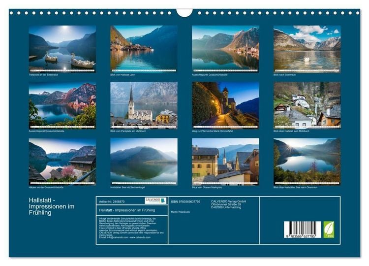 Produktbild: Hallstatt - Impressionen im Fr&uuml;hling (Wandkalender 2027 DIN A3 quer), CALVENDO Monatskalender