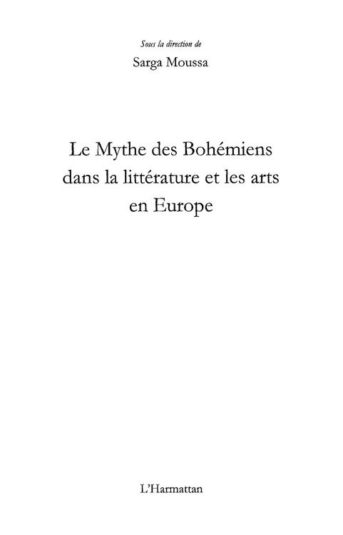 Produktbild: Le mythe des bohemiens dans la litterature et les arts en Europe