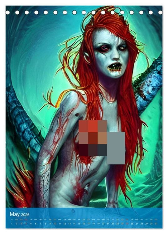 Produktbild: Sirens of the Undead Seas (Desk Calendar 2026 DIN A5 portrait), CALVENDO 12 Month DeskCalendar