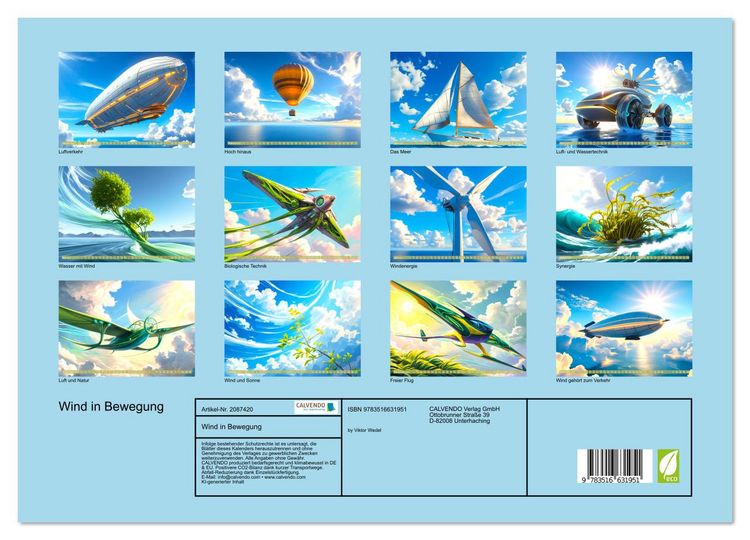 Produktbild: Wind in Bewegung (hochwertiger Premium Wandkalender 2026 DIN A2 quer), Kunstdruck in Hochglanz
