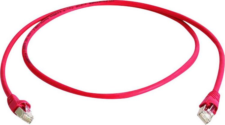 Produktbild: Teleg&auml;rtner RJ45 (gekreuzt) Netzwerk Anschlusskabel CAT 6a S/FTP 0.50 m Rot Flammwidrig, Halogenfrei