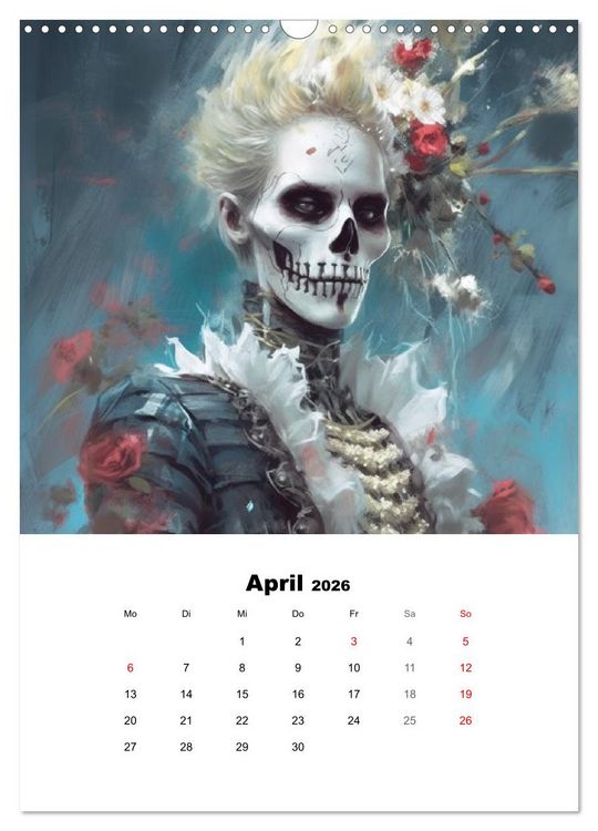 Produktbild: Gothic-Flower-Punk. D&uuml;ster-romantische Kunst (Wandkalender 2026 DIN A3 hoch), CALVENDO Monatskalender