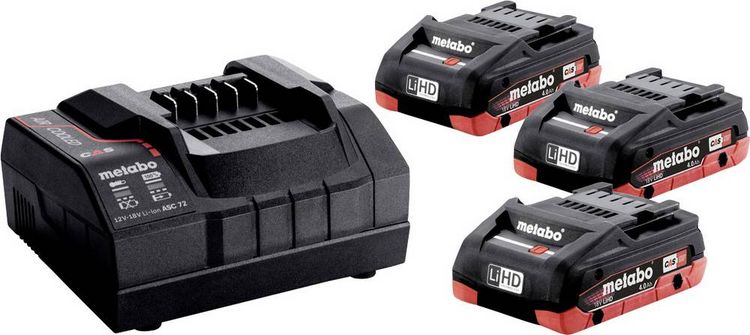 Produktbild: Metabo 685132000 Basic-Set 3 x LiHD 4.0Ah Werkzeug-Akku und Ladeger&auml;t 4.0Ah LiHD