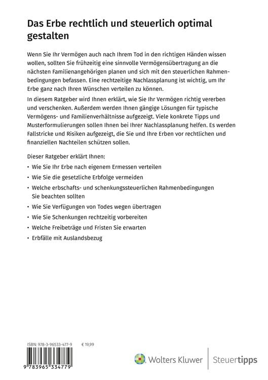 Produktbild: Das Erbe rechtlich und steuerlich optimal gestalten