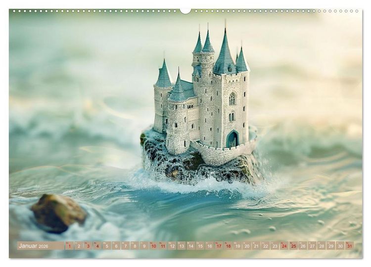 Produktbild: Miniaturwelt Burgen und Schl&ouml;sser (Wandkalender 2026 DIN A2 quer), CALVENDO Monatskalender