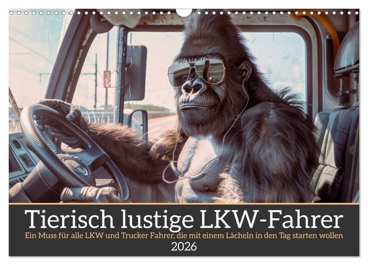 Produktbild: Tierisch lustige LKW-Fahrer (Wandkalender 2026 DIN A3 quer), CALVENDO Monatskalender