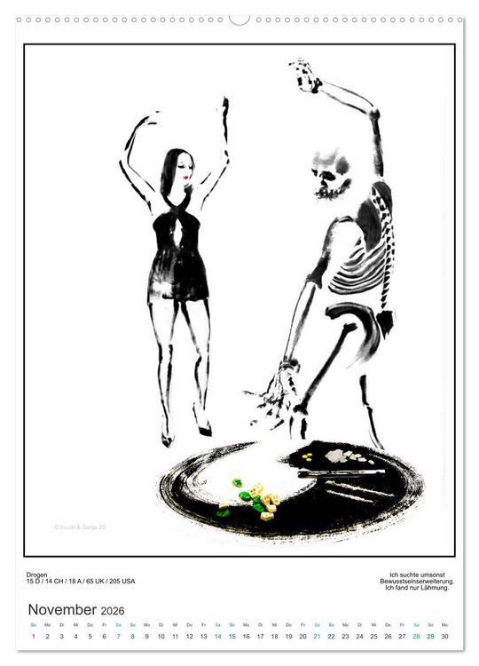 Produktbild: Totentanz Damenwahl Haiku Zenga Photo (hochwertiger Premium Wandkalender 2026 DIN A2 hoch), Kunstdruck in Hochglanz