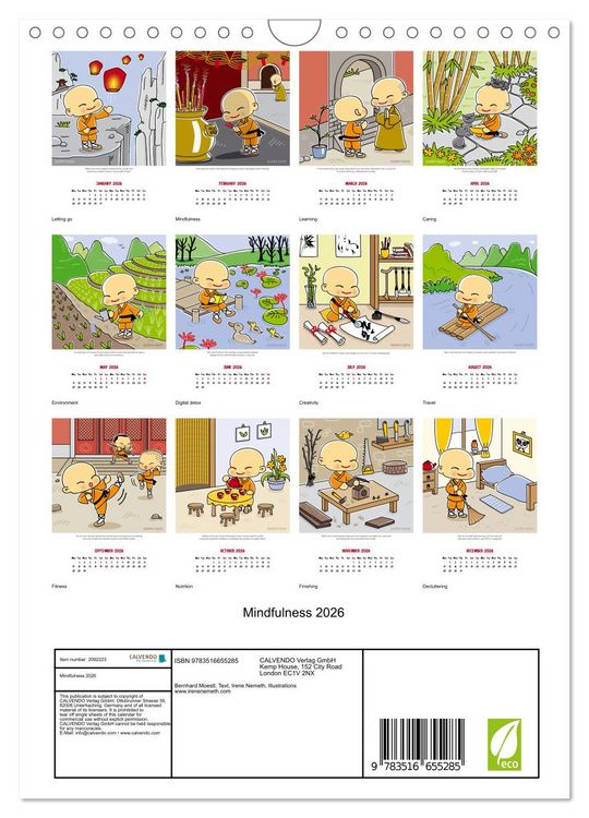 Produktbild: Mindfulness 2026 (Wall Calendar 2026 DIN A4 portrait), CALVENDO 12 Month Wall Calendar