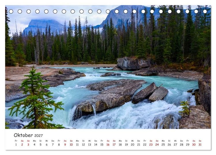 Produktbild: Kanadas Rocky Mountains: Zwischen Gipfeln & glasklaren Seen (Tischkalender 2027 DIN A5 quer), CALVENDO Monatskalender