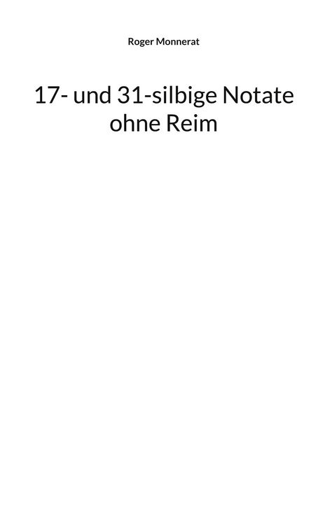 Produktbild: 17- und 31-silbige Notate ohne Reim