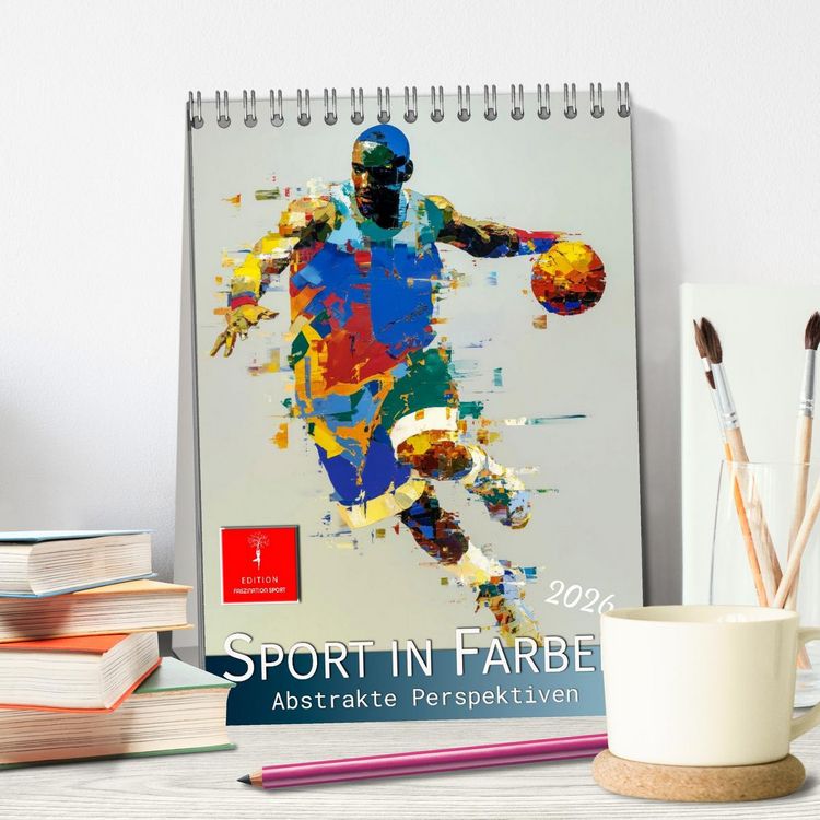 Produktbild: Sport in Farben (Tischkalender 2026 DIN A5 hoch), CALVENDO Monatskalender