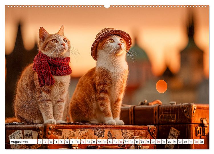 Produktbild: Katzenkalender - S&uuml;&szlig;e Katzen begleiten dich durch alle Jahreszeiten (Wandkalender 2026 DIN A2 quer), CALVENDO Monatskalender