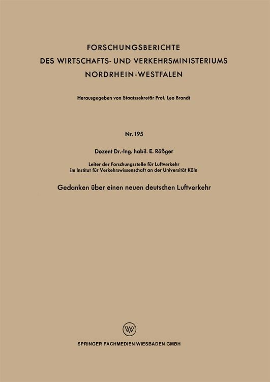 Produktbild: Gedanken &uuml;ber einen neuen deutschen Luftverkehr