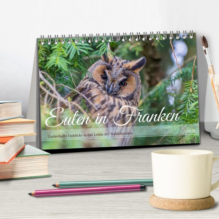 Produktbild: Eulen in Franken (Tischkalender 2026 DIN A5 quer), CALVENDO Monatskalender