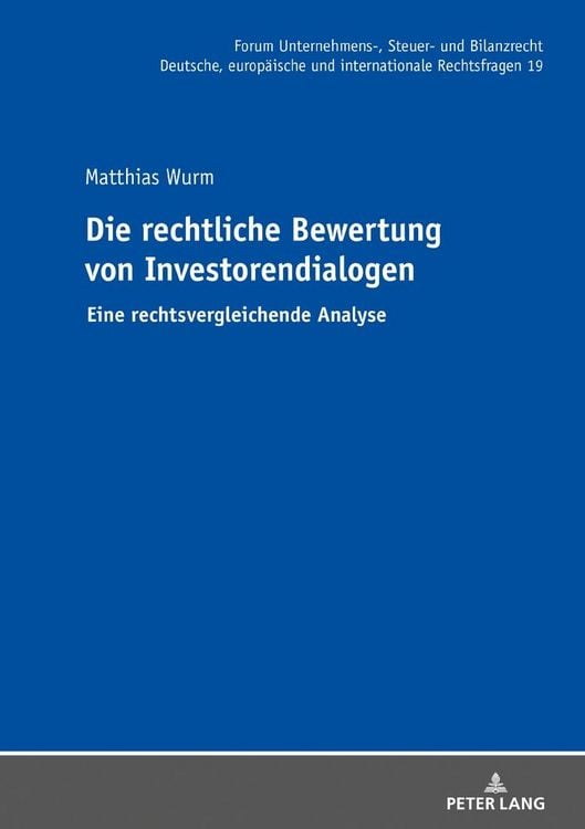 Produktbild: Die rechtliche Bewertung von Investorendialogen