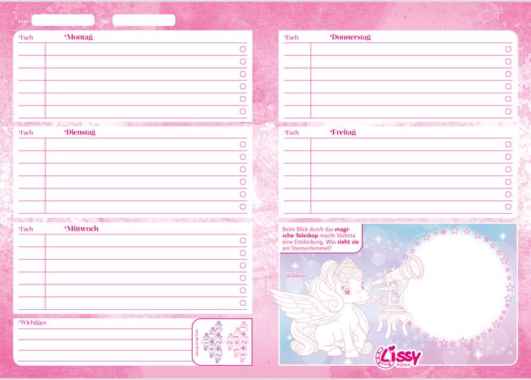 Produktbild: Lissy PONY Hausaufgabenheft Grundschule