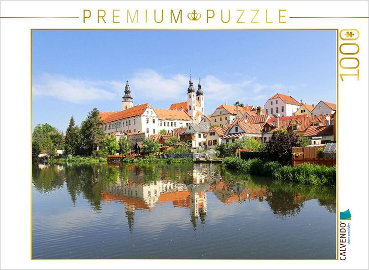 Produktbild: CALVENDO Puzzle Die tschechische Stadt Teltsch, gleich Telc, im Teich gespiegelt | 1000 Teile Lege-Gr&ouml;&szlig;e 64x48cm Foto-Puzzle f&uuml;r gl&uuml;ckliche Stunden