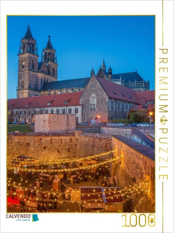 Produktbild: CALVENDO Puzzle Magdeburg - Wintermarkt in der Bastion Cleve | 1000 Teile Lege-Gr&ouml;&szlig;e 64x48cm Foto-Puzzle f&uuml;r gl&uuml;ckliche Stunden
