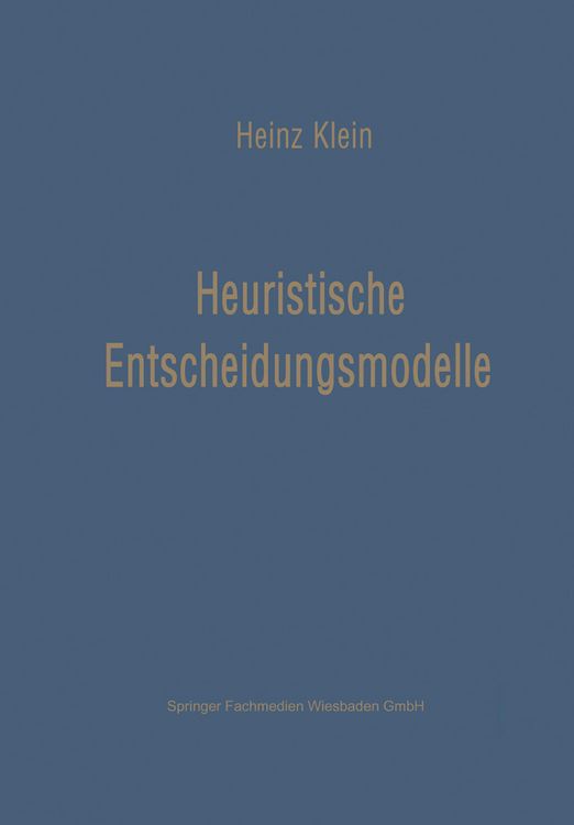 Produktbild: Heuristische Entscheidungsmodelle