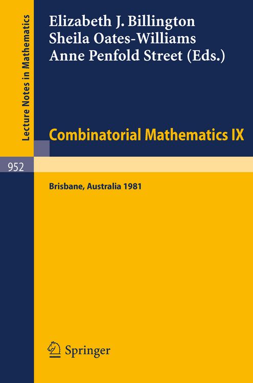 Produktbild: Combinatorial Mathematics IX