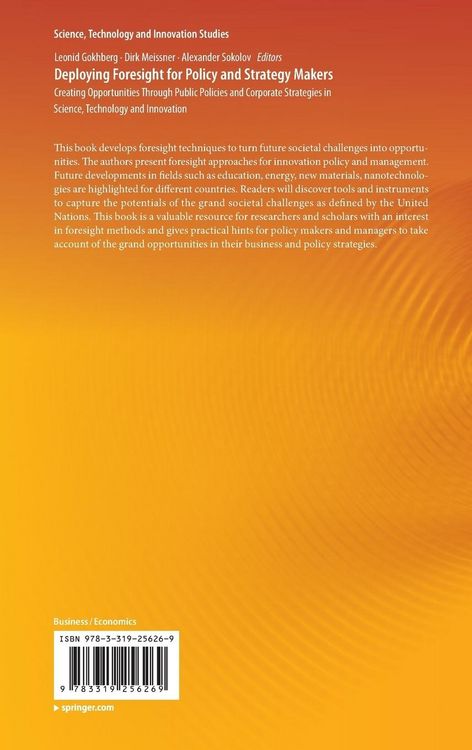 Produktbild: Deploying Foresight for Policy and Strategy Makers
