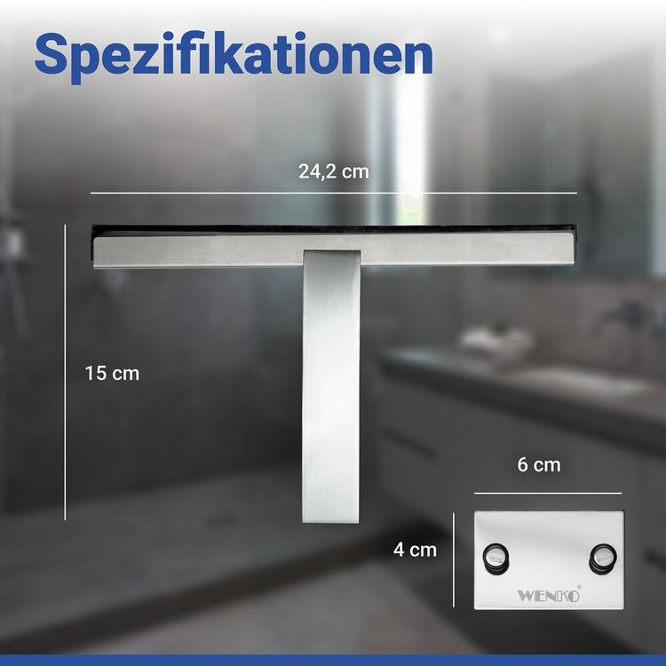Produktbild: Turbo-Loc&reg; Duschabzieher Mod. Gela, streifenfreie Reinigung, mit Doppel-Gummilippe