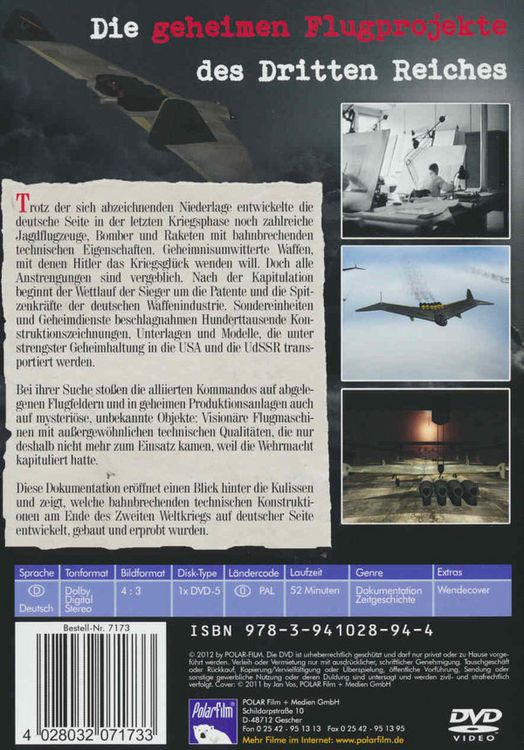 Produktbild: Die geheimen Flugprojekte des Dritten Reiches
