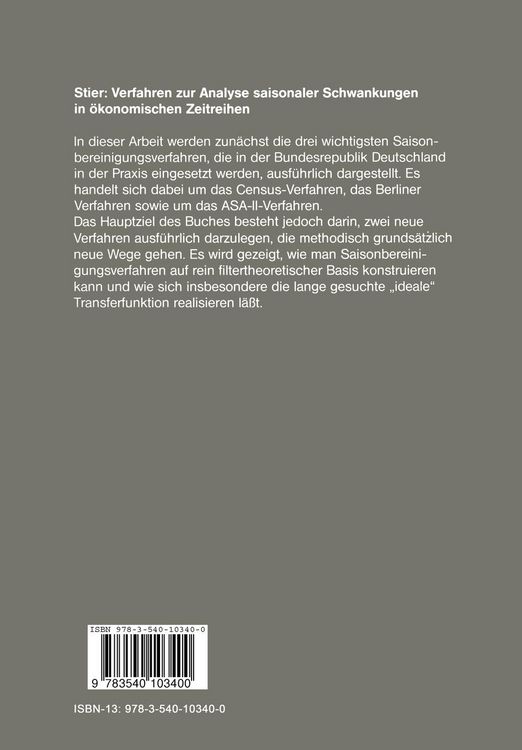 Produktbild: Verfahren zur Analyse saisonaler Schwankungen in &ouml;konomischen Zeitreihen