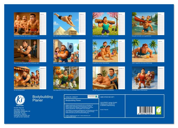 Produktbild: Bodybuilding Planer (Wandkalender 2026 DIN A3 quer), CALVENDO Monatskalender