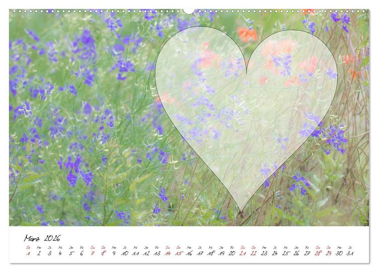 Produktbild: Blauer Bl&uuml;tentraum - Bastelkalender (hochwertiger Premium Wandkalender 2026 DIN A2 quer), Kunstdruck in Hochglanz