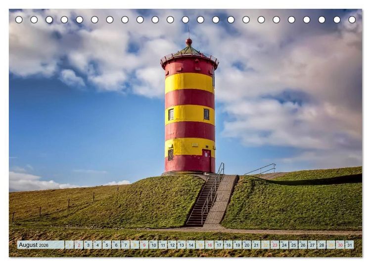 Produktbild: Leuchtt&uuml;rme - maritime Wegweiser in Deutschland (Tischkalender 2026 DIN A5 quer), CALVENDO Monatskalender