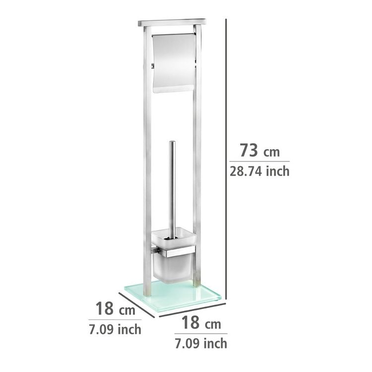 Produktbild: Stand WC-Garnitur Mod. Debar Edelstahl, aus rostfreiem Edelstahl