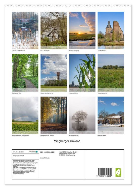 Produktbild: Wegberger Umland (hochwertiger Premium Wandkalender 2026 DIN A2 hoch), Kunstdruck in Hochglanz