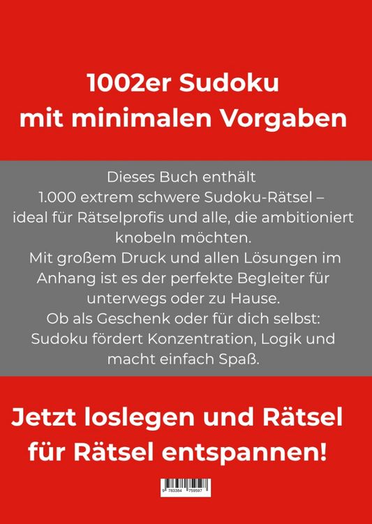 Produktbild: 1.002er Sudoku extrem schwer