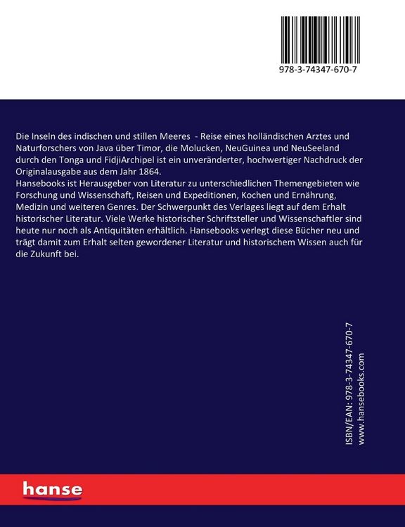 Produktbild: Die Inseln des indischen und stillen Meeres