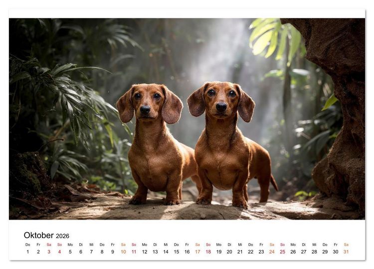 Produktbild: Dackel - ein Blick gen&uuml;gt (Tischkalender 2026 DIN A5 quer), CALVENDO Monatskalender