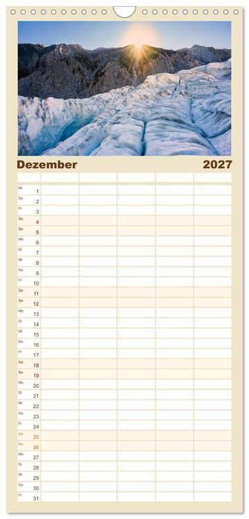 Produktbild: Familienplaner 2027 - Neuseeland - Landschaftstr&auml;ume mit 5 Spalten (Wandkalender, 21 x 45 cm) CALVENDO