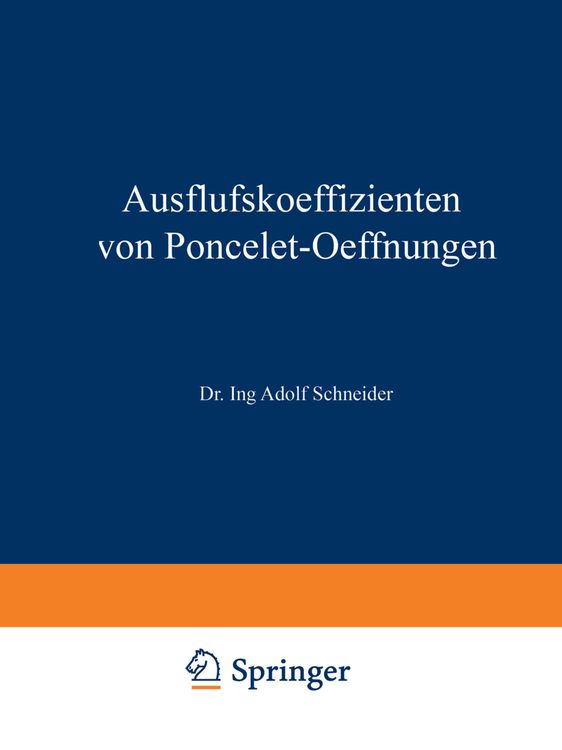Produktbild: Ausflufskoeffizienten von Poncelet-Oeffnungen