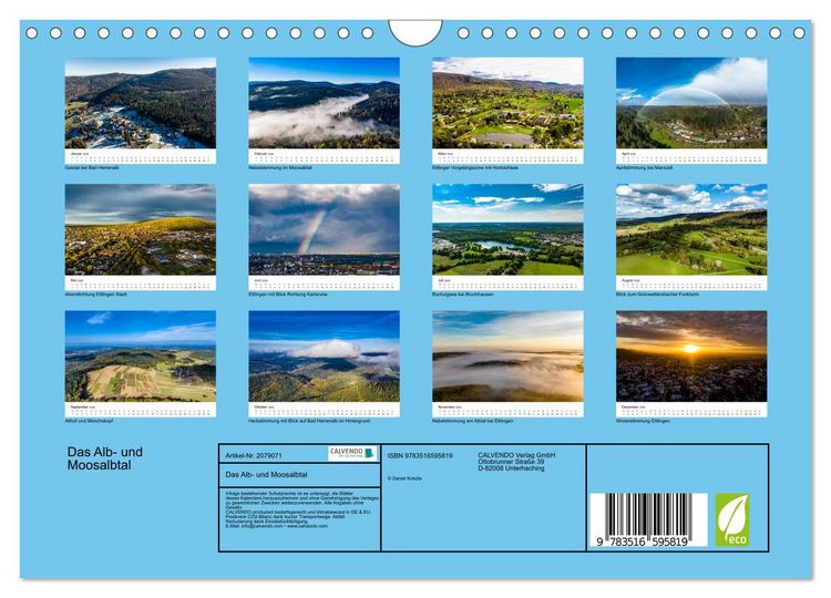 Produktbild: Das Alb- und Moosalbtal (Wandkalender 2026 DIN A4 quer), CALVENDO Monatskalender