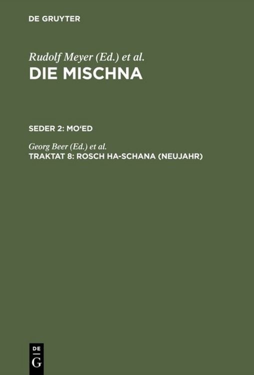 Produktbild: Die Mischna. Mo'ed / Rosch ha-schana (Neujahr)