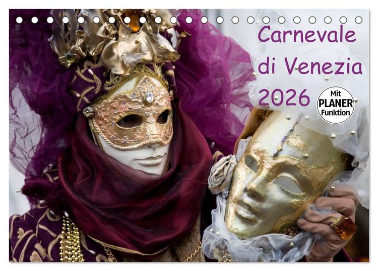 Produktbild: Carnevale di Venezia 2026 (Tischkalender 2026 DIN A5 quer), CALVENDO Monatskalender