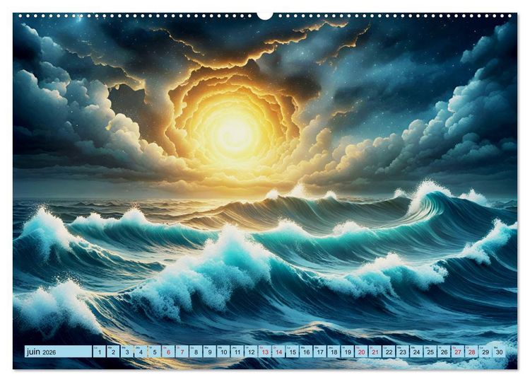 Produktbild: Vagues en col&egrave;re (Calendrier mural 2026 DIN A2 vertical), CALVENDO calendrier mensuel