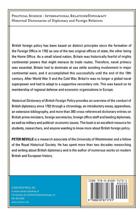 Produktbild: Historical Dictionary of British Foreign Policy