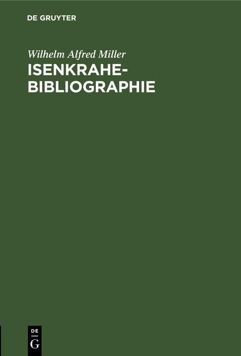 Produktbild: Isenkrahe-Bibliographie