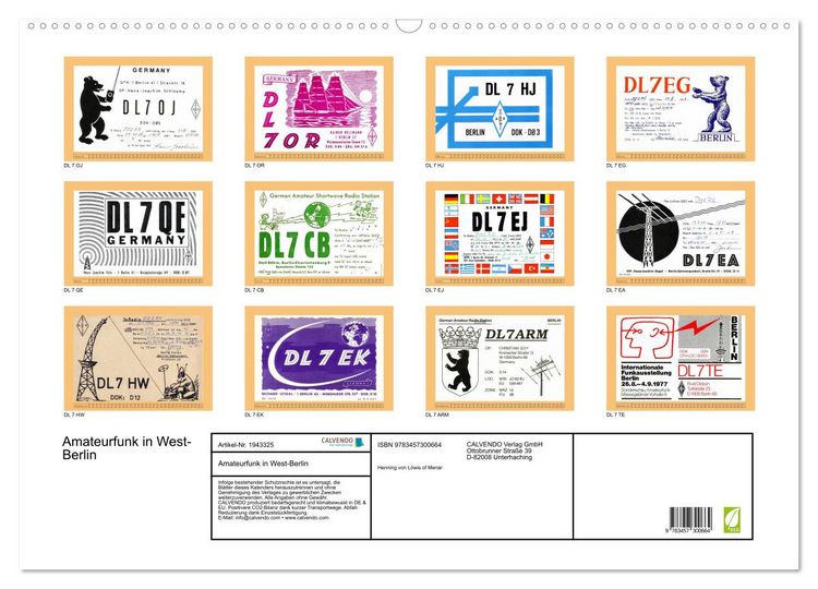 Produktbild: Amateurfunk in West-Berlin (Wandkalender 2026 DIN A2 quer), CALVENDO Monatskalender