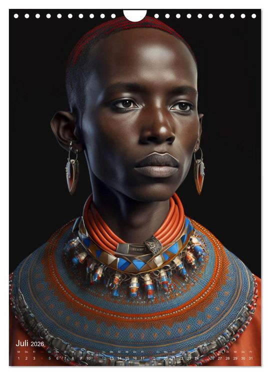 Produktbild: Inspiriert von den Massai, den stolzen Kriegern Afrikas (Wandkalender 2026 DIN A4 hoch), CALVENDO Monatskalender