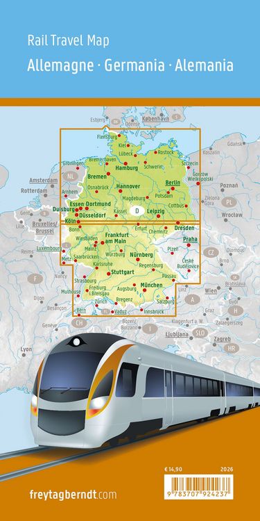 Produktbild: freytag & berndt Rail Travel Map Deutschland 1:500.000