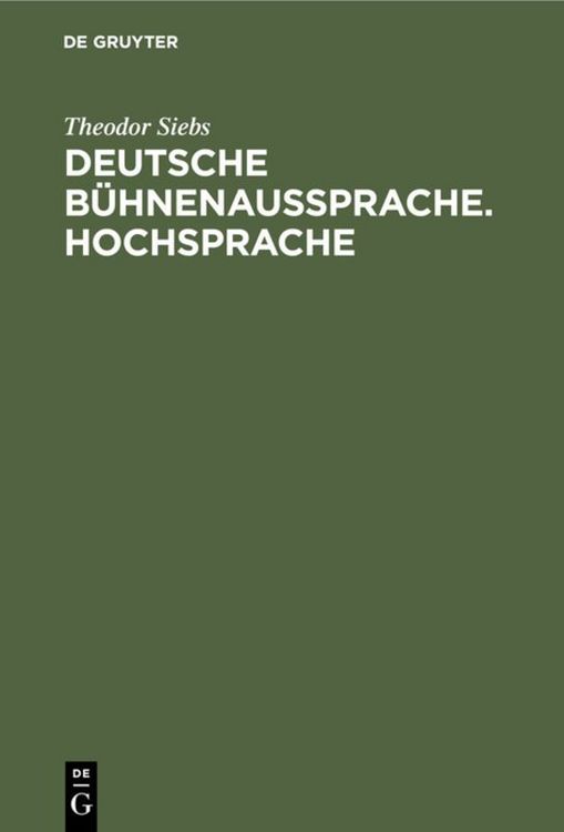 Produktbild: Deutsche B&uuml;hnenaussprache. Hochsprache
