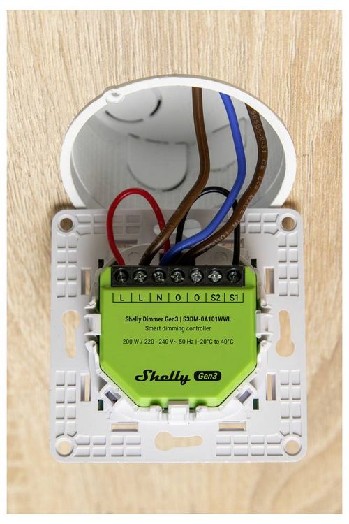Produktbild: Shelly Dimmer Gen3 Dimmaktor Wi-Fi, Bluetooth