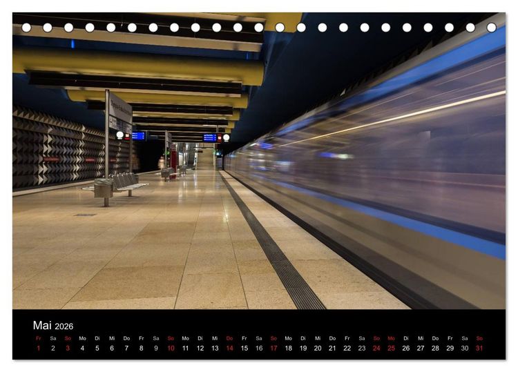 Produktbild: U-Bahn in M&uuml;nchen (Tischkalender 2026 DIN A5 quer), CALVENDO Monatskalender